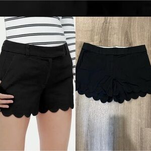 J. Crew (4) Scalloped Hem Chino Shorts 3" Black